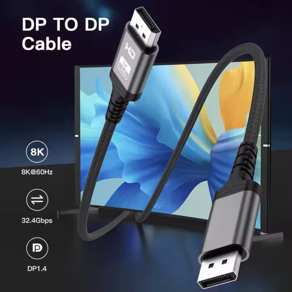 DisplayPort v1.4 Cable| 8K @60Hz Black - 3m