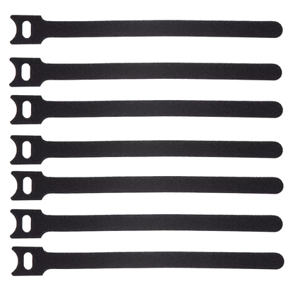 Schwarze, wiederverwendbare Klettbänder, 12 mm x 110 mm