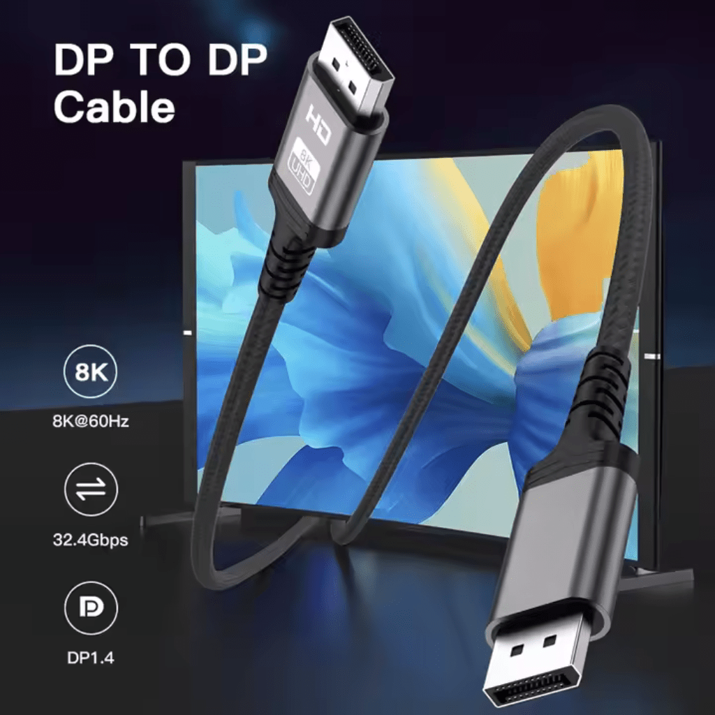 DisplayPort v1.4 Cable| 8K @60Hz Black - 3m - Kablex