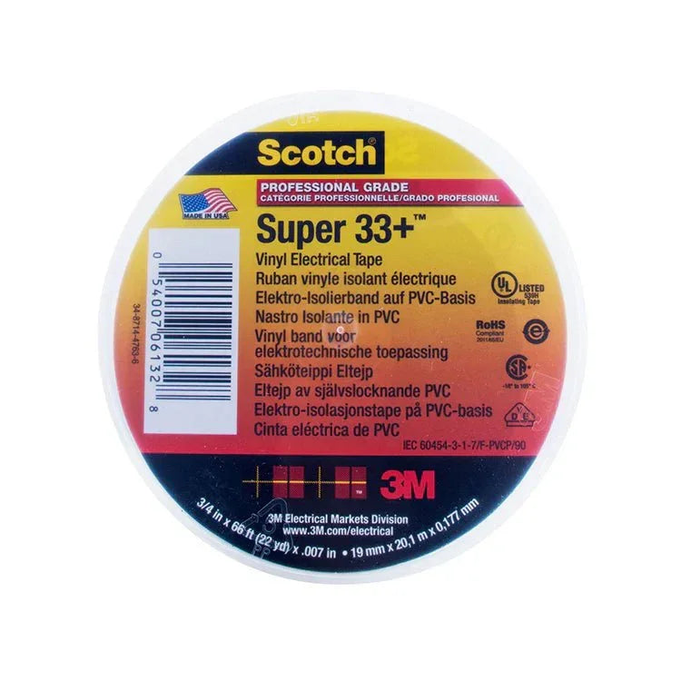 Scotch® Super 33+ Vinyl Electrical Tape, 19mm x 20m - Kablex