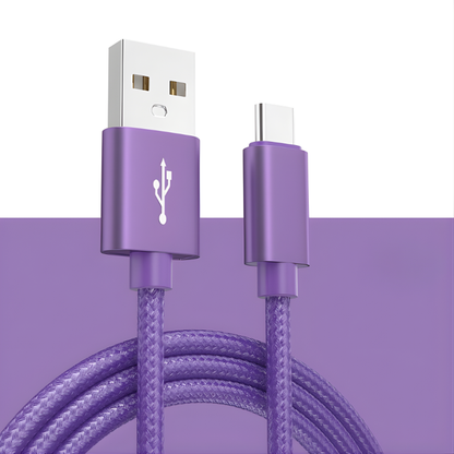 USB-C Kabel Nylon – Schnellladen & Datenübertragung (1m, 2m, 3m)